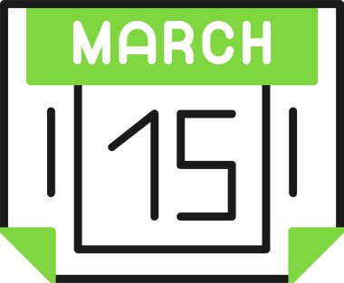 15 Mart takvim ikonu vektör illüstrasyonu