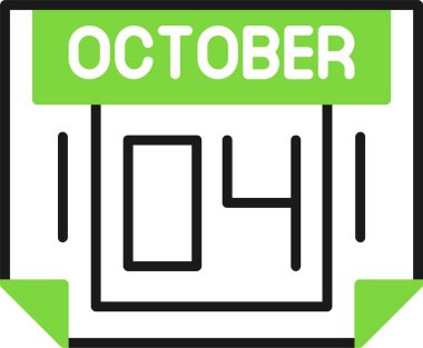 4 October date,  calendar  icon vector illustration clipart