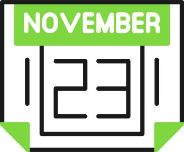 23 Kasım tarihi, takvim ikonu vektör illüstrasyonu