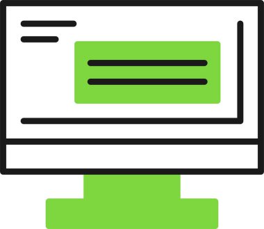 bilgisayar ekranı simgesi, basit vektör illüstrasyonu