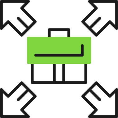 Yeşil ve siyah simgenin vektör illüstrasyonu