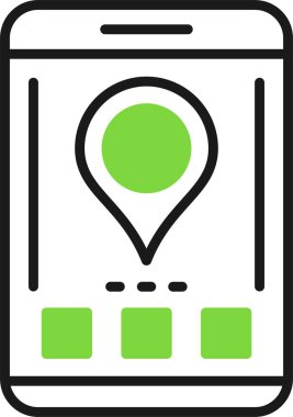 Navigasyon haritası konumu simgesi - taslak biçimi