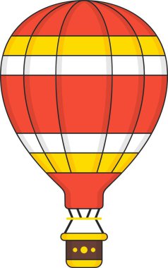 Sıcak Hava Balonu Vektör Simgesi Tasarım Sembolü