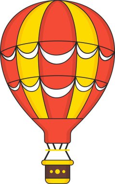 Sıcak Hava Balonu Vektör Simgesi Tasarım Sembolü