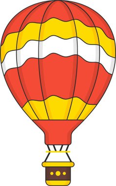 Sıcak Hava Balonu Vektör Simgesi Tasarım Sembolü