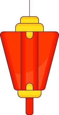 Çince Fener Vektör Simgesi Tasarım Sembolü