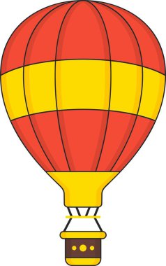 Sıcak Hava Balonu Vektör Simgesi Tasarım Sembolü