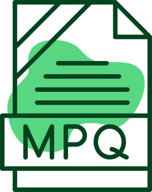 MPQ document icon, vector illustration   clipart