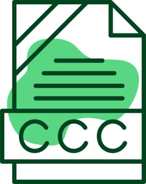 CCC dosya simgesi, vektör illüstrasyonu 