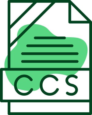 CCS dosya simgesi, vektör illüstrasyonu 