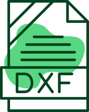  DXF dosya simgesi, vektör illüstrasyonu 