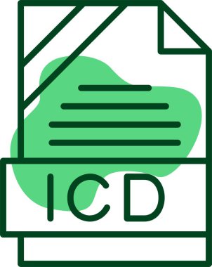 ICD dosya simgesi, vektör illüstrasyonu 