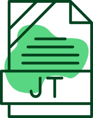 JT dosya simgesi, vektör illüstrasyonu 