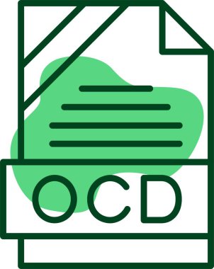 OCD dosya simgesi, vektör illüstrasyonu 