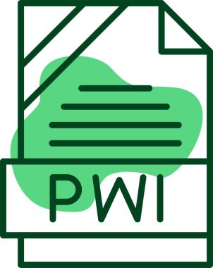 PWI dosya simgesi, vektör illüstrasyonu 