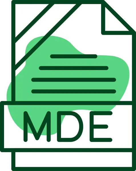 MDE dosya simgesi, vektör illüstrasyonu 