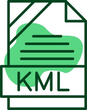 KML dosya simgesi, vektör illüstrasyonu 