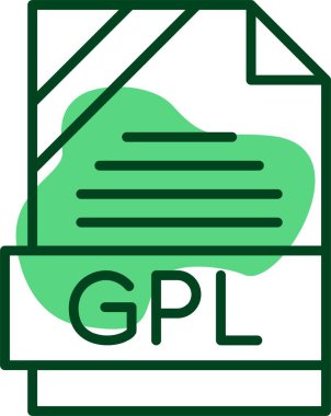 GPL dosya simgesi, vektör illüstrasyonu 