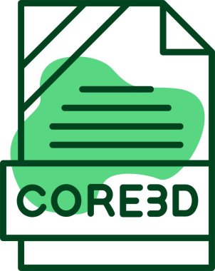CORE3D dosya simgesi, vektör illüstrasyonu 
