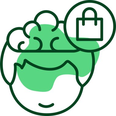  Alışveriş poşeti simgesi, vektör illüstrasyonu 