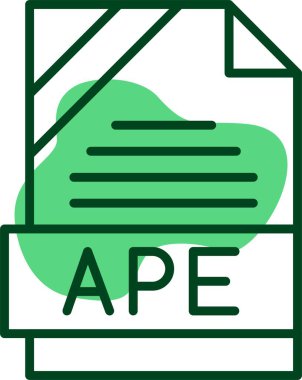 APE dosya simgesi, vektör illüstrasyonu 