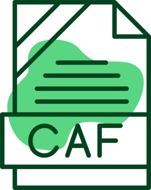 CAF dosya simgesi, vektör illüstrasyonu 
