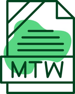 MTW dosya simgesi, vektör illüstrasyonu 