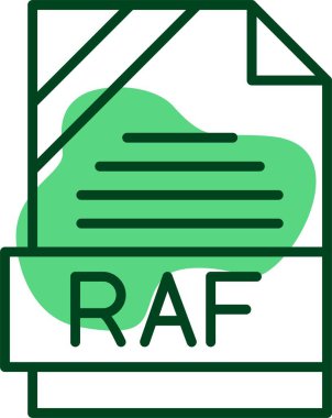 RAF dosya simgesi, vektör illüstrasyonu 
