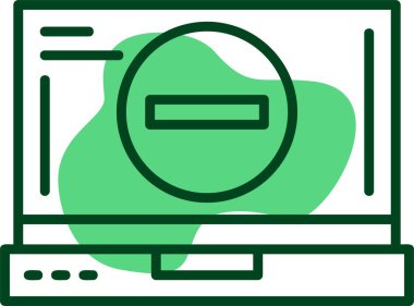 Dizüstü bilgisayar ekranındaki simgeyi, vektör illüstrasyonunu kaldır