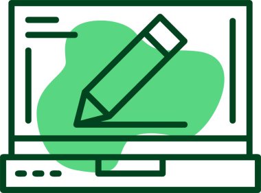 Dizüstü bilgisayar ekranındaki simgeyi, vektör illüstrasyonunu düzenle