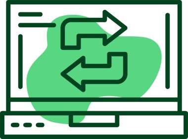 Dizüstü bilgisayar ekranındaki simgeyi tazele, vektör illüstrasyonuName