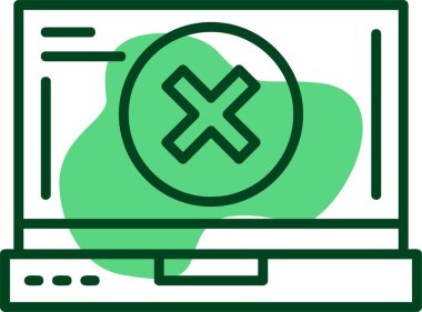 Dizüstü bilgisayar ekranındaki simgeyi kapat, vektör illüstrasyonuName