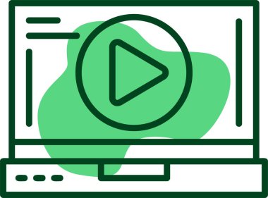 Dizüstü bilgisayar ekranında simge çal, vektör illüstrasyonu