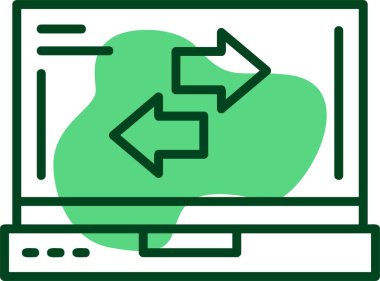 Dizüstü bilgisayar ekranındaki simgeyi tazele, vektör illüstrasyonuName