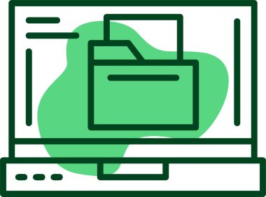 Dizüstü bilgisayar ekranındaki dizin simgesi, vektör illüstrasyonu