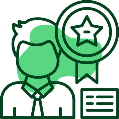 Rozet işadamı simgesi, vektör illüstrasyonu