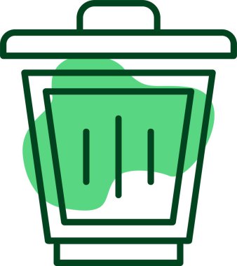 Çöp kutusu simgesi, vektör illüstrasyonu 