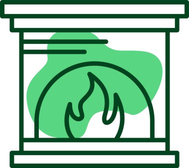  Şömine Simgesi, vektör illüstrasyonu 