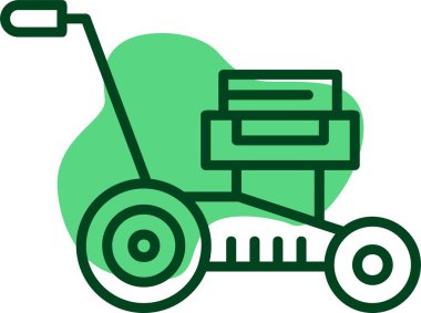  çim biçme makinesi simgesi, vektör illüstrasyonu 