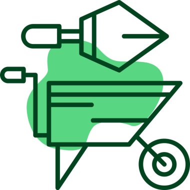  Bahçe aletleri simgesi, vektör çizim 