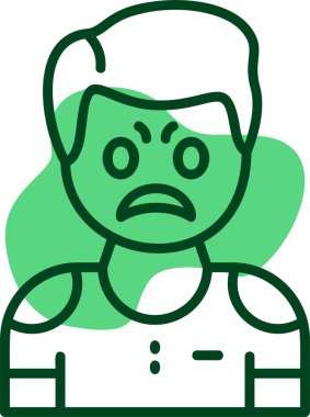 Öfkeli adamlar simgesi, vektör illüstrasyonu 