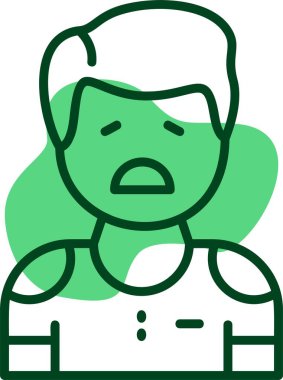 Kederli adam simgesi, vektör illüstrasyonu 