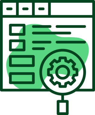  Sayfa üzerinde SEO simgesi, vektör çizimi 