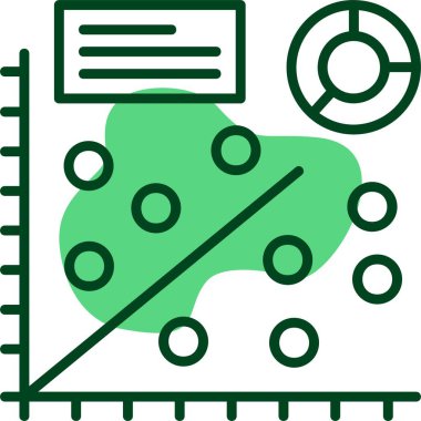 Dağılma grafiği simgesi, vektör illüstrasyonu 