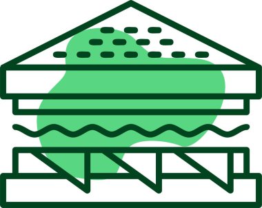 Sandviç simgesi, vektör illüstrasyonu 