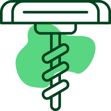  Tirbüşon simgesi, vektör illüstrasyonu 