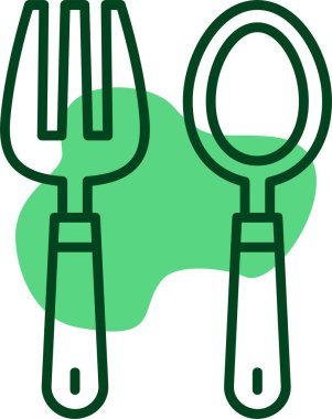kaşık ve çatal simgesi, vektör çizim 
