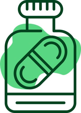 İlaç kavanozu simgesi, vektör illüstrasyonu 