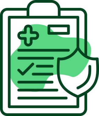 tıbbi sigorta simgesi, vektör illüstrasyonu 