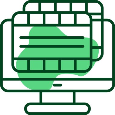 Bilgisayar ekranında seri simgesi, vektör illüstrasyonu 